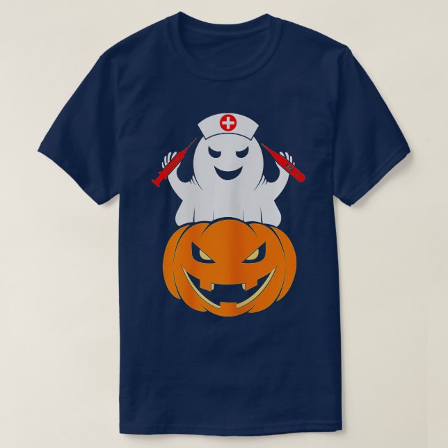 T-shirt Infirmière Ghost Scrub Top Costume Halloween Pour  (Design devant)