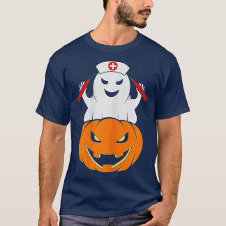 T-shirt Infirmière Ghost Scrub Top Costume Halloween Pour