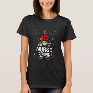 T-shirt Infirmière Gnome Buffalo Plaid Matching Family Chr