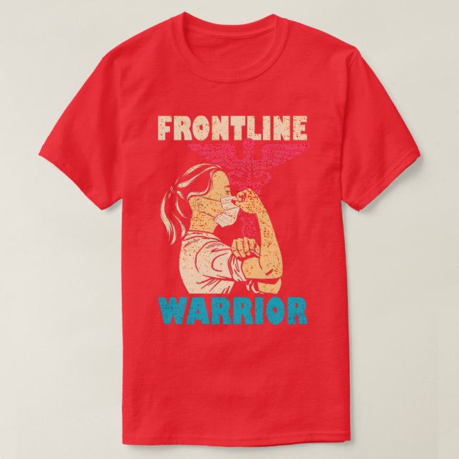 T-shirt Infirmière guerrière de première ligne (Design devant)
