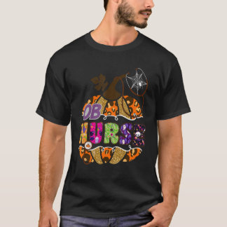 T-shirt Infirmière Halloween Leopard Citrouille OB Infirmi