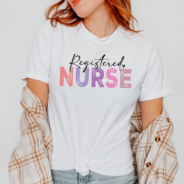 T-shirt Infirmière inscrite Cadeau rose pourpre pour une i (Créateur téléchargé)