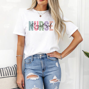 T-shirt Infirmière inscrite Pastel Colors Cadeau pour une