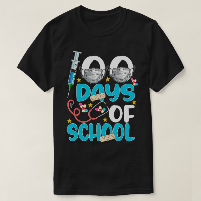 T-shirt Infirmière Joyeux 100 Jours De Célébration De L'Éc (Design devant)