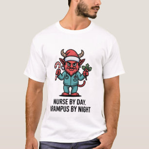 T-shirt Infirmière le jour, Krampus la nuit Infirmière