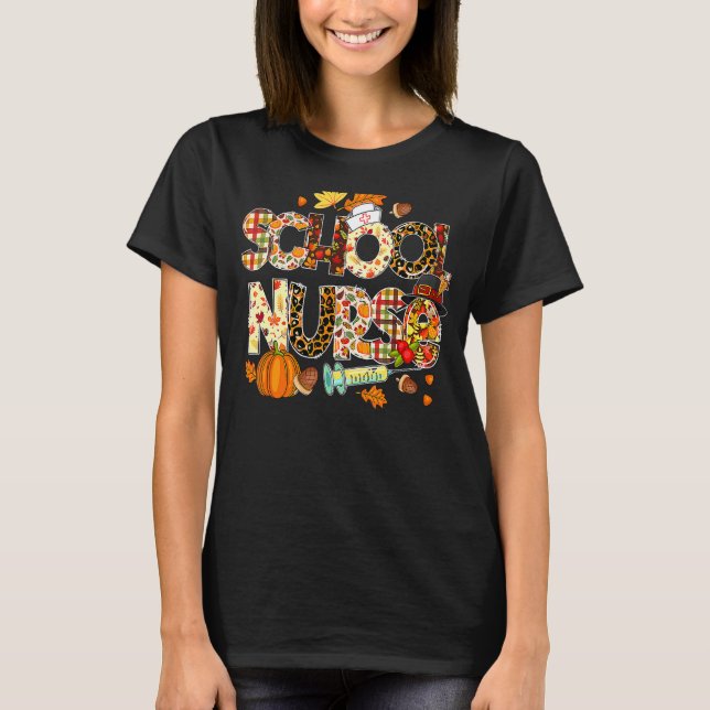 T-shirt Infirmière Leopard pèlerin Casquette Automne Thank (Devant)