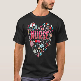 T-shirt Infirmière Life Saint-Valentin Stéthoscope Urgence