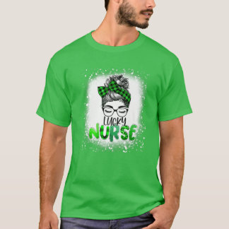 T-shirt Infirmière Lucky Bleached St Patrick's Day Infirmi