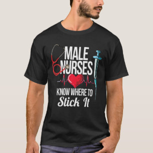 T-shirt Infirmière Mâle Drôle Ou Meurtre À L'Hôpital Pour 
