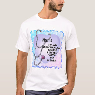 T-shirt Infirmière ophtalmique Stethoscope Coeur