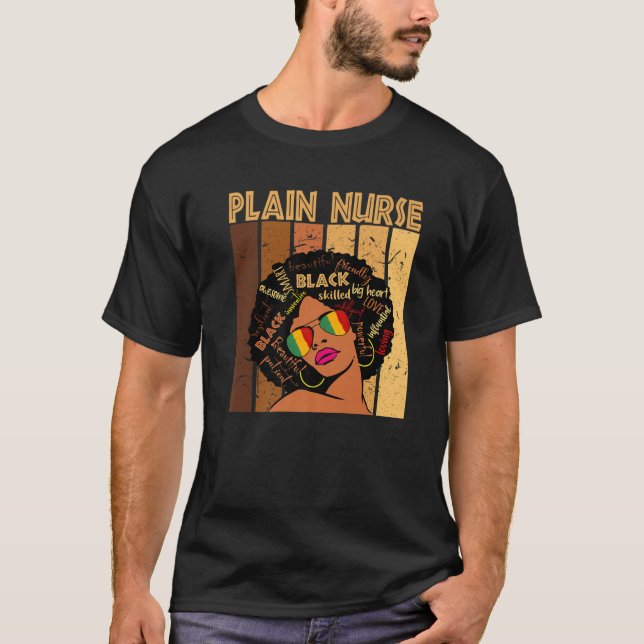 T-shirt Infirmière ordinaire Afro Africaine Américaine Fem (Devant)
