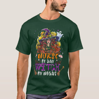 T-shirt Infirmière Par Jour Sorcière Par Nuit Drôle Sorciè