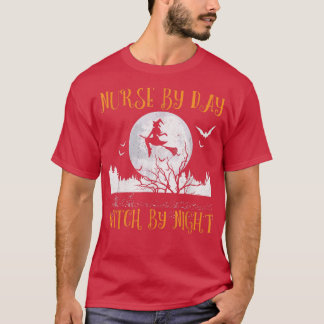 T-shirt Infirmière par jour sorcière par nuit Femmes Hallo