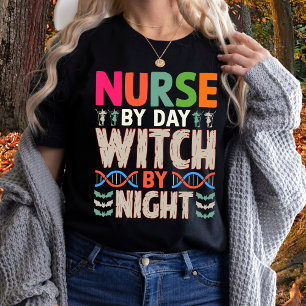 T-shirt Infirmière par Jour sorcière par Nuit Halloween In