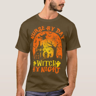 T-shirt Infirmière par jour sorcière par nuit Halloween Re