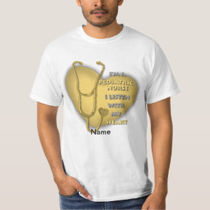 T-shirt Infirmière pédiatrique du coeur jaune