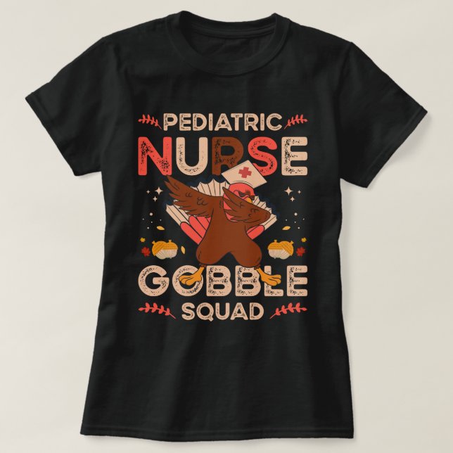 T-shirt infirmière pédiatrique gobble squat (Design devant)