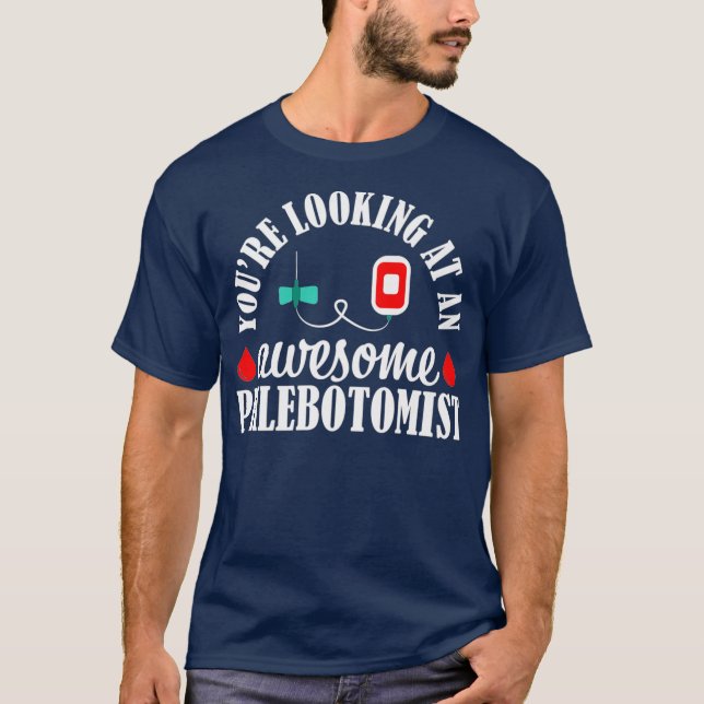 T-shirt Infirmière Phlebotomiste Infirmière Awesome Techni (Devant)