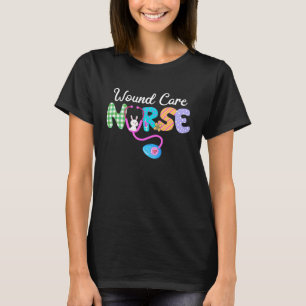 T-shirt Infirmière pour soins de plaies Plaid Amour Stétho