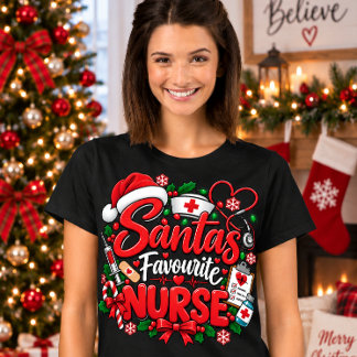 T-shirt Infirmière préférée du Père Noël Noël drôle Infirm