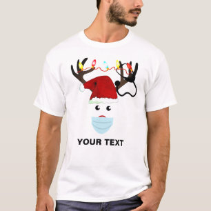T-shirt Infirmière Reindeer De Noël Avec Stethoscope