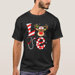 T-shirt Infirmière Renne Amour Équipe de Noël Infirmière S