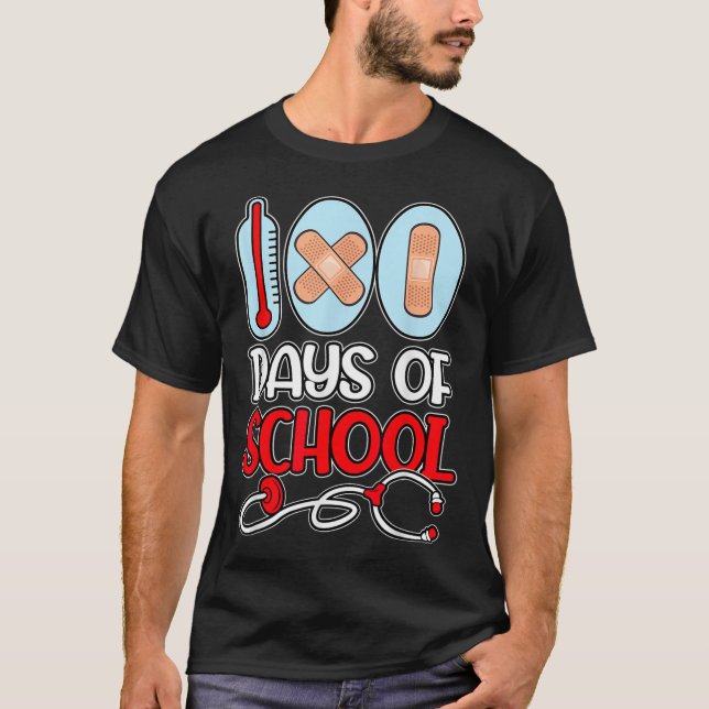 T-shirt Infirmière scolaire 100 jours d'amour scolaire Ste (Devant)