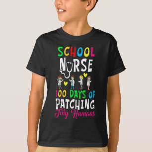 T-shirt Infirmière Scolaire 100 Jours De Patching Minuscul