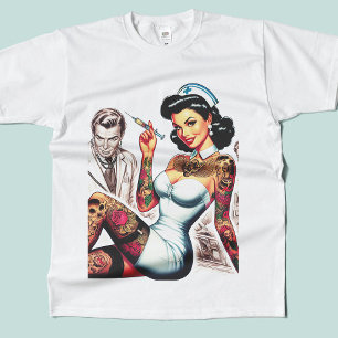 T-shirt Infirmière tatouée pin-up