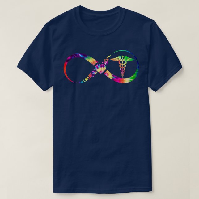 T-shirt infirmière Teinture à cravate infinity (Design devant)