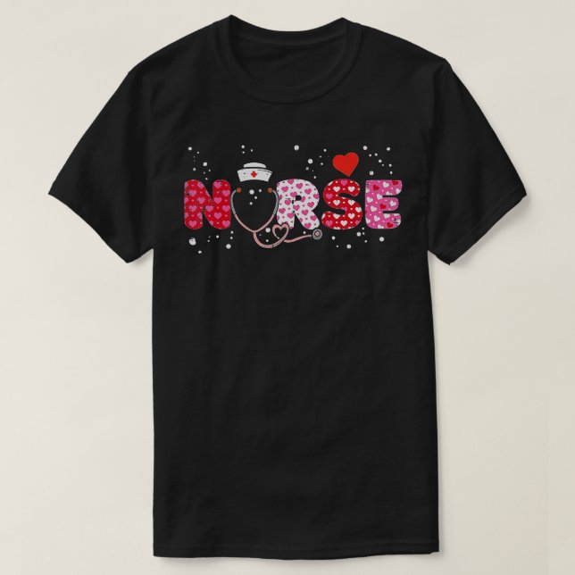 T-shirt Infirmière Valentines Day Valentine ER ICU NICU RN (Design devant)