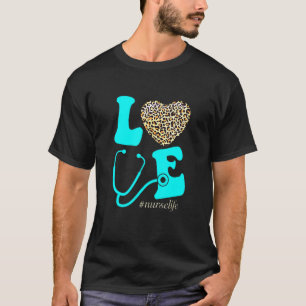 T-shirt Infirmière Vie Rn Lpn Cna École Cœur de guépard Lé