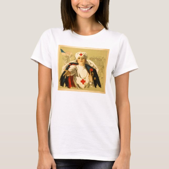 T-shirt Infirmière vintage de Croix-Rouge - chemise (Devant)