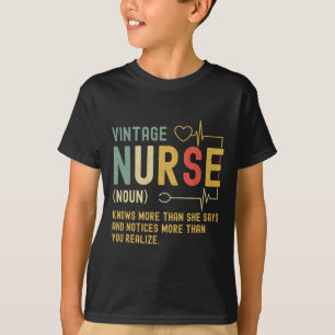 T-shirt Infirmière vintage Définition Amusante Infirmière 