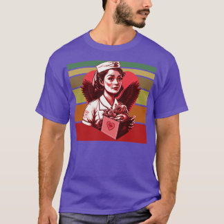 T-shirt infirmière vintage valentines cadeau de jour pour