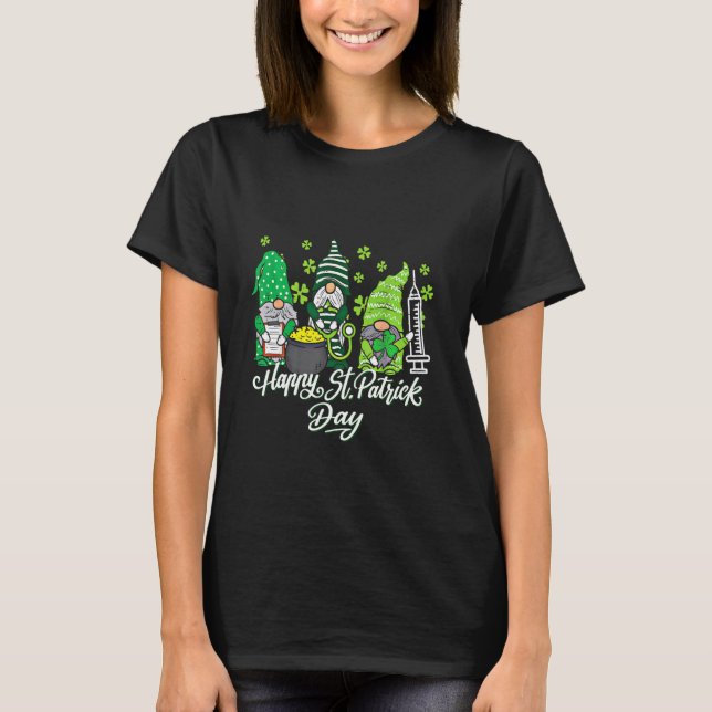 T-shirt Infirmières Gnome Saint Pattys Infirmière Scrub St (Devant)