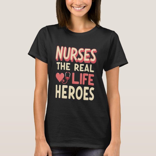 T-shirt Infirmières Les héros de la vie réelle - Style rét (Devant)