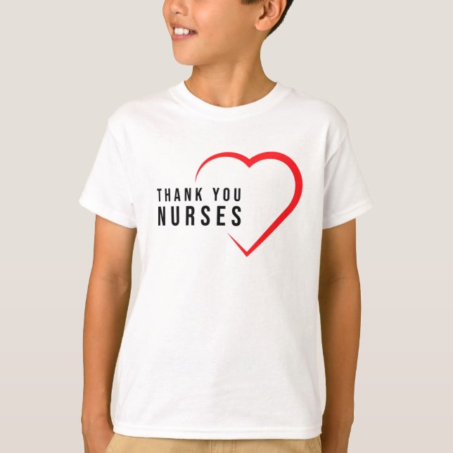 T-shirt Infirmières Mercis| Coeur rouge (Devant)