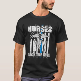T-shirt Infirmières Retour Le Drapeau Bleu Américain Fiers