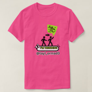 T-SHIRT INFLUENCEUR VLOGUEUR VRAI UNISEXE EN NOIR ET ROSE 