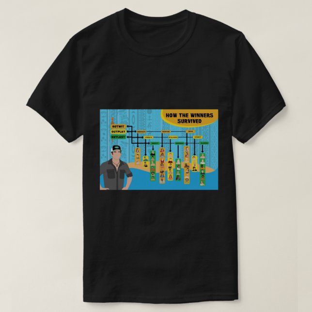 T-shirt Infographie des gagnants du survivant (Design devant)