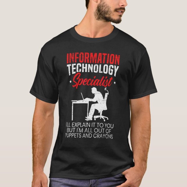 T-shirt Informaticien Spécialiste Poste d'Ordinateur Pro (Devant)