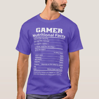 T-shirt Informations nutritionnelles de joueur Jeux vidéo