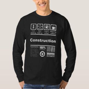 T-shirt Informations nutritionnelles pour la construction
