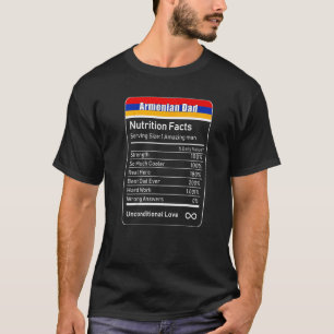 T-shirt Informations nutritionnelles pour papa arménien