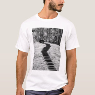 T-shirt Infrarouge d'arbres bâtiments et sentiers à Las