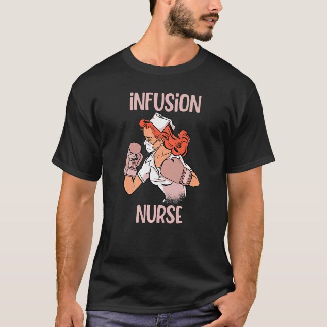 T-shirt Infusion Infirmière Boxer Gants Fighter (Devant)