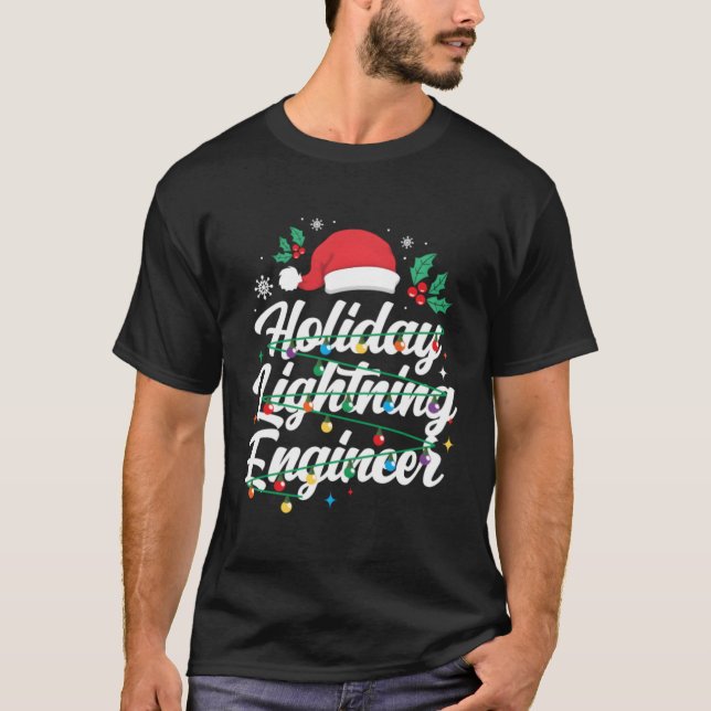 T-shirt Ingénieur amusant, affreux pulls de Noël (Devant)