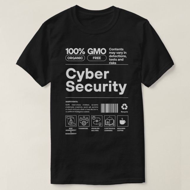 T-shirt Ingénieur certifié expert en cybersécurité informa (Design devant)