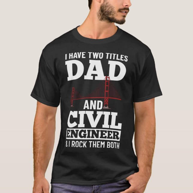 T-shirt Ingénieur civil Constructeur de pont ingénieur étu (Devant)